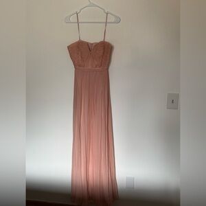 J Crew light coral pink strapless, full length gown - size 4